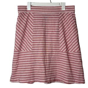 Lane Bryant Cotton Red and White Striped Skirt Size 18 Pull On